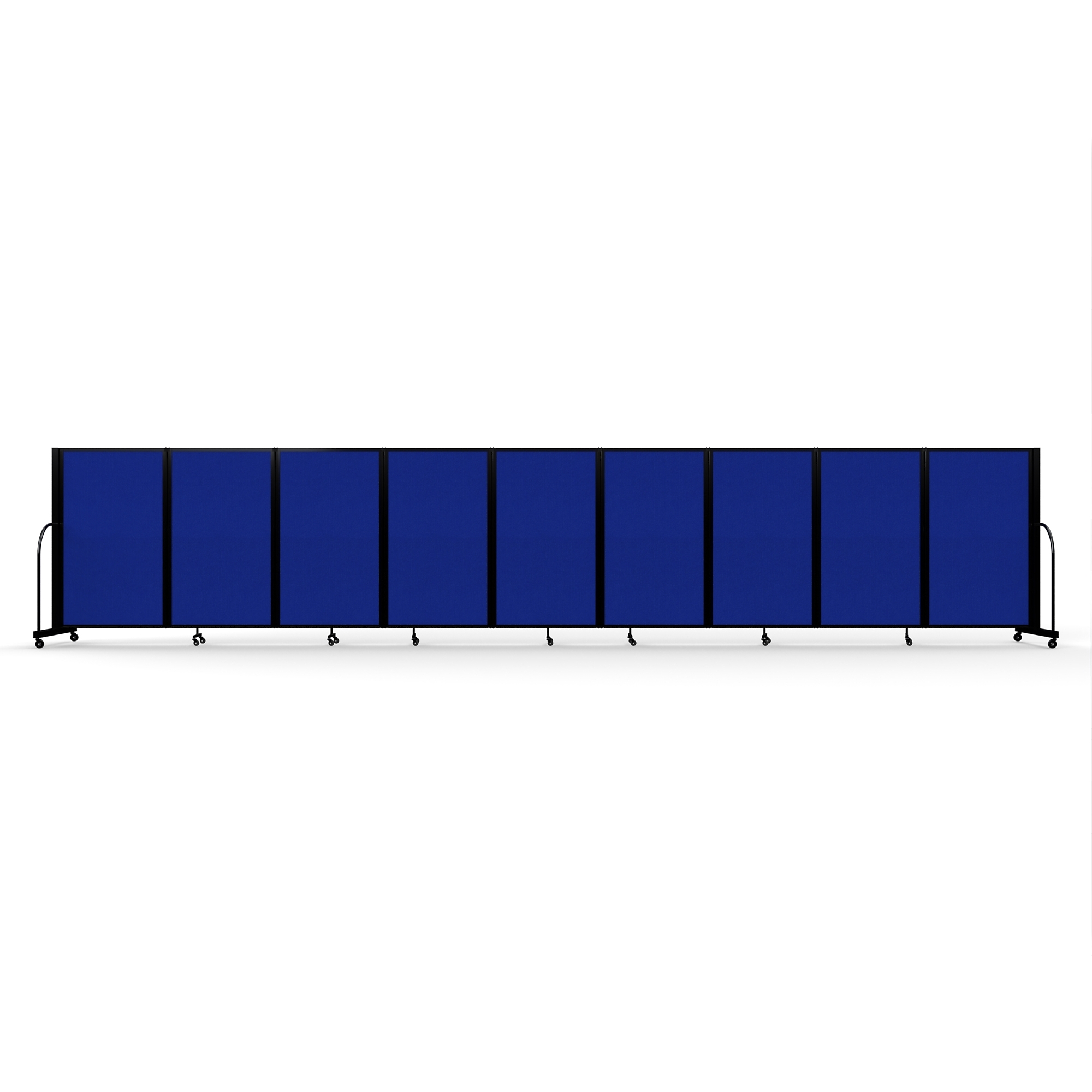 Screenflex Full Motion Divider, 5' x 25'1", Black Frame, Royal Blue